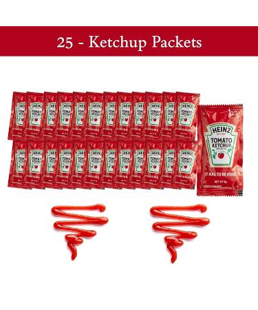 Heinz 9g Ketchup Condiment Packs - 25 Count Slide Seal Bag for Boxed Lunches, BBQs, Picnics & Parties - Buy Online on GoSupps.com