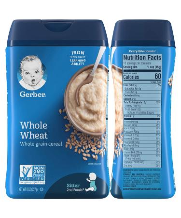 Gerber Baby Cereal Basic Flavor Variety Pack Combo- 8oz: Oatmeal Cereal  Rice Cereal  Multigrain Cereal  and Whole Wheat Cereal- Bundle of 4 8oz Containers - Buy Online on GoSupps.com