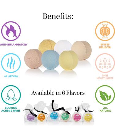 Hot Tub and Bath Bomb Bundle (6 Pack Gift Pack) Natural Epsom Salt Bombs Infused with Vitamins and Minerals for Soaking - Dead Sea Salt - Skin Moisturizers - Safe for Spa and Bath - Buy Online on GoSupps.com