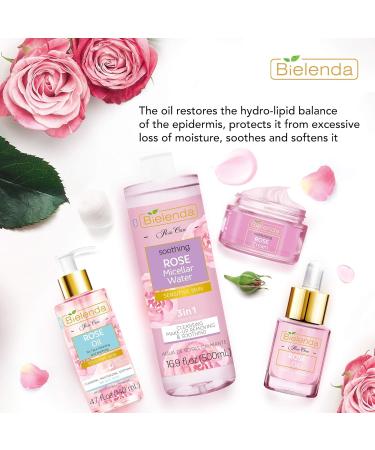 Rose Care Cleansing Face Oil Anti-aging with Hyaluronic Acid for Delicate and Sensitive Skin 140ml Bielenda - Buy Online on GoSupps.com