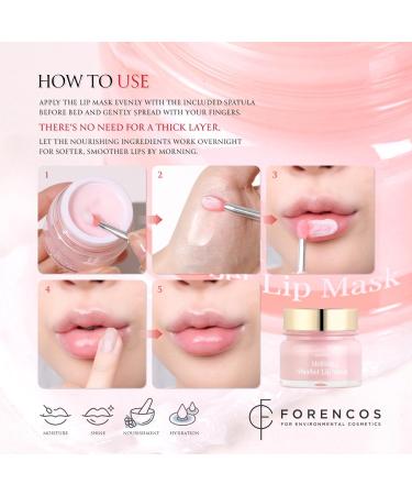 FORENCOS Melting Sherbet Lip Mask Overnight Treatment with Manuka Honey Olive Oil & Vitamin E Sleeping Mask & Repair Moisturizer for Dry Cracked Lips Nourishing Care 0.7 oz - Buy Online on GoSupps.com