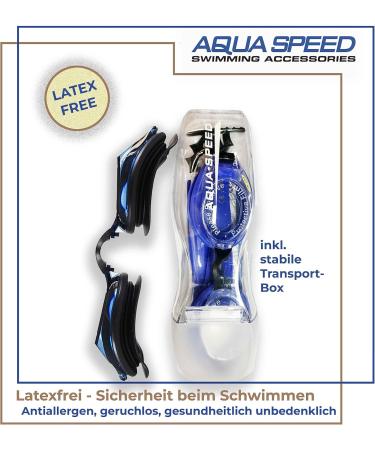 Aqua Speed Lumina Prescription Swimming Goggles - Anti-Fog Dioptria -1.5 to -8.0 Includes 5 Nose Bridges & Box | Black Tint -4.5 - Buy Online on GoSupps.com