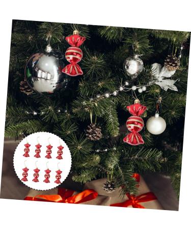 Alipis 8pcs Candy Pendant Red Glitter Ornaments Xmas Hanging Pendant with Rope Christmas Tree Child Plastic - Buy Online on GoSupps.com