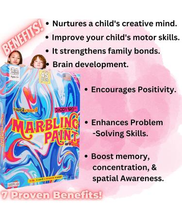 DADDY BRO Marble Painting Kit - Arts and Crafts for Ages 6-12 | Best Tween Paint Gift for Kids 4-10 | Marbling Paint Art Set - Buy Online on GoSupps.com