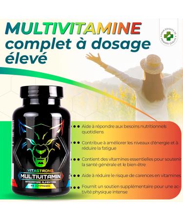 Complete Multivitamins | Vitastrong Vitamin C E B1 B2 B6 D A K B12 Biotin | 100% Natural and Pure | 13 High Dose Vitamins | Made in Italy - Buy Online on GoSupps.com
