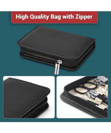 18pcs Stainless Steel Manicure Pedicure Set - Nail Clipper Kit for Women/Men - Grooming Care for Toe and Finger Nails - Includes Zipper Bag - Buy Online on GoSupps.com