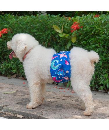 Cutebone Male Washable Dog Diapers - 3 Pack Reusable Belly Bands with High-Suction Velcro | Size L (43-53.5cm) - Perfect for Puppies & Senior Dogs - Buy Online on GoSupps.com