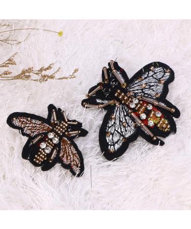 Supvox 10pcs Handmade Embroidered Bee Beaded Patch Appliques for DIY Apparel and Bags Decoration - Buy Online on GoSupps.com