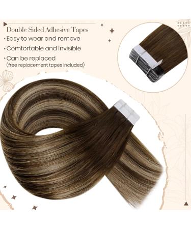 Hetto Tape In Hair Extensions - Balayage Real Hair #4/27/4 - Thick 55cm 50g - International Shipping - Buy Online on GoSupps.com