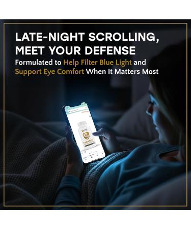 EyeDefend Vision Support Supplement Supports Overall Vision - Lutein Zeaxanthin Bilberry Vitamin A C E & Antioxidants Blue Light Defense for Eye Health & Visual Function 60 Capsules - Buy Online on GoSupps.com