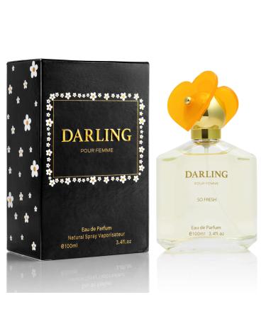 Darling for Women Eau De Parfum- Floral & Woody Fragrance - Top Notes of Gardenia Violet Petals & Jasmine - Powdery Soft Dry Down of White Woods Vanilla & Musk as Base - Elegant 100ml Bottle