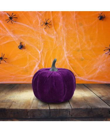 HOMSFOU 5pcs Flannel Foam Pumpkin Faux Pumpkins Farmhouse Pumpkins Harvest Artificial Pumpkins Halloween Decorations Outdoor Home Decor Harvest Party Pumpkin Decor Fake Pumpkin Set Purple Purple 14X12.5X12.5CM - Buy Online on GoSupps.com