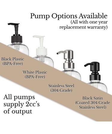 Refillable Shampoo and Conditioner Bottles with Stainless Steel Pumps - 16 oz 3 Pack - Buy Online on GoSupps.com