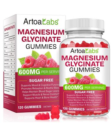 Magnesium Glycinate Gummies with L-Threonate 120pcs Sugar Free Magnesium Complex Gummies for Sleep Body Support and Relaxation Non-GMO Gluten-Free 1 Count (Pack of 120)
