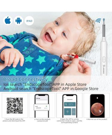 Vitcoco WiFi Ear Cleaner Camera | 5MP HD Otoscope | IP67 Waterproof Ear Endoscope for iPhone iPad & Android - Ear Axle Removal Tool - Buy Online on GoSupps.com