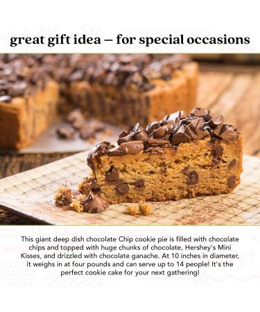 Chocolate Chip Deep Dish Cookie Pie - 14 Pre-Sliced Pieces | Gourmet Bakery Dessert with Chocolate Chips and Chunky Chocolate Topping - Buy Online on GoSupps.com