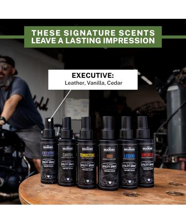 Live Bearded Utility Spray - All Purpose Cologne with Natural Fragrance - Made in the USA - 3.4 fl oz Bottle | Executive Scent - Cedar Vanilla Executive - Leather Vanilla Cedar - Buy Online on GoSupps.com