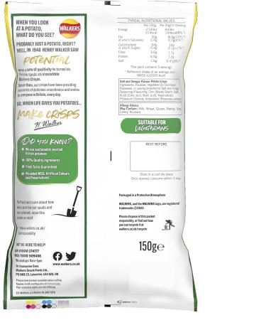 Walkers Salt & Vinegar 150G - Buy Online on GoSupps.com