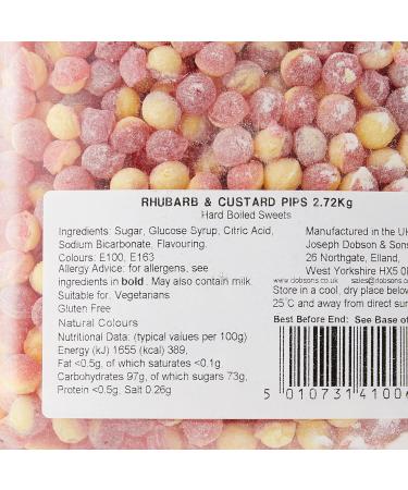 Joseph Dobson & Sons Rhubarb and Custard Pips Sweets 2.72 kg - Buy Online on GoSupps.com