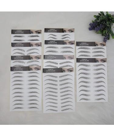 6D Black Eyebrow Stickers - Waterproof & Natural Tattoos - 10 Sheets (100 Pairs) - Buy Online on GoSupps.com