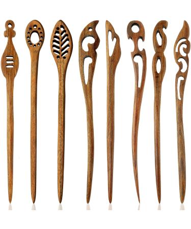 8 Pieces Wooden Hair Sticks Japanese Hair Chopstick for Women Bun Maker, Chinese Chopstick Hair Pins for Women Long Hair Handmade Chignon Maker Hair Accessories (Chic Style) - Buy Online on GoSupps.com
