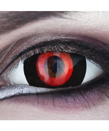 Colored mini sclera contact lenses 17mm 'Ghoul' black red 12 month lenses (annual lenses) for Ken Kaneki costume & mask - Halloween Horror including container - 1 pair (2 pieces) Ghoul 2 pieces (1 Pack) - Buy Online on GoSupps.com