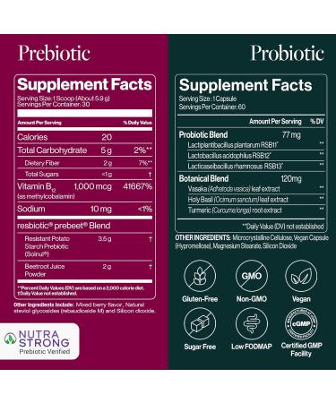 Power Gut Bundle - Lung Probiotic & GLP-1 Prebiotic Clinically Trialed Respiratory Health Support & Metabolism Boost Supplement Vitamins - resB (30 Servings) & prebeet (30 Servings) 30 Count (Pack of 2) - Buy Online on GoSupps.com