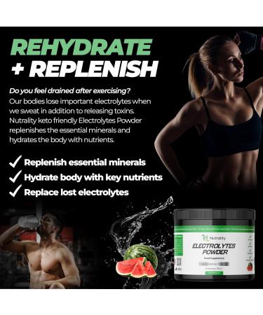 Nutrality Electrolytes Powder 350g | Sugar-Free Keto & Paleo Hydration | Vegan | Watermelon Flavor - Buy Online on GoSupps.com