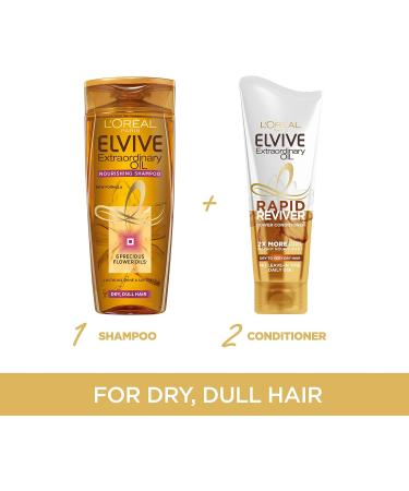L'Oreal Paris Elvive Extraordinary Oil Rapid Reviver Dry Hair Conditioner 180ml - Pack of 1 - Buy Online on GoSupps.com