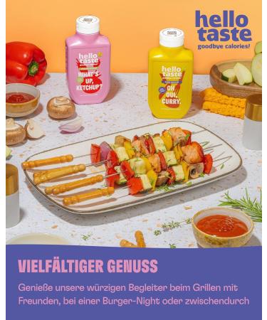 Hello Button Tomato Ketchup 300ml - Reduced Calorie Sugar-Free Vegan | Perfect for Grilling & Dishes | 7-Pack - Buy Online on GoSupps.com