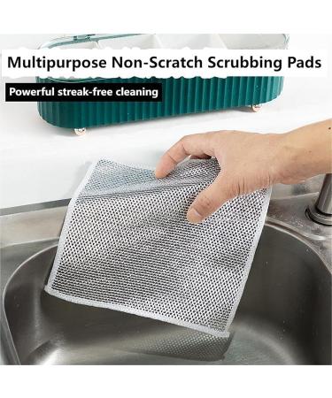 Graceful Double Stainless Steel Scrubber Ancienflow Scrubber Double Sided Silver Wire Dishcloth Reusable Multi-Purpose Metal Wire Dishwashing Cloth Kitchen Cleaning Washer 5pcs - Buy Online on GoSupps.com