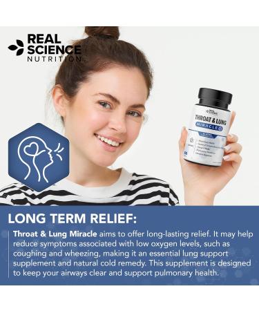Real Science Throat & Lung Detox Capsules to Clear Mucus Sore Throat & Support Breathing Lung Support Supplement with Vinitrox GABA Vitamin C & D for Long-Term Cough & Respiratory Relief 60 Caps - Buy Online on GoSupps.com