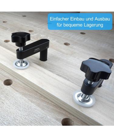 2-Pack Adjustable Extended Hold-Down Clamps for 20mm Woodworking Workbench - Durable Aluminum Alloy - Buy Online on GoSupps.com