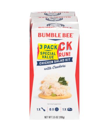 Bumble Bee Snack on the Run Chicken Salad with Crackers Kit, Ready to Eat, Spoon Included - Shelf Stable & Convenient Protein Snack, 3.5 Ounce (Pack of 3) Chicken Salad Multi-Pack