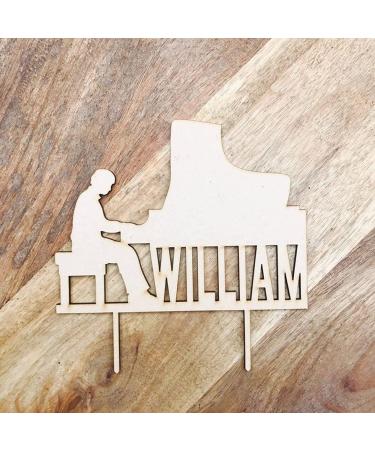 Personalised Cake Toppers Cake Decorations 1pcs Piano Man Cake Toppers Exquisite Rustic Party Cake Decorations Happy Birthday Dessert Decor Supplies (Color : Wood1) (Color : Wood2) (Color : Wood3) - Buy Online on GoSupps.com