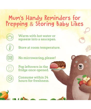 Baby Likes Halal Tomato Pasta Chicken 6 pouches x 130 grams and Rice and Chicken 6 pouches x 130 grams - Textured Meal for Stage 2 Weaning for 7 months plus - Buy Online on GoSupps.com