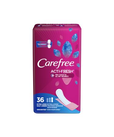 Carefree Body Shape Pantiliners Extra Long To Go Unscented 36 ct