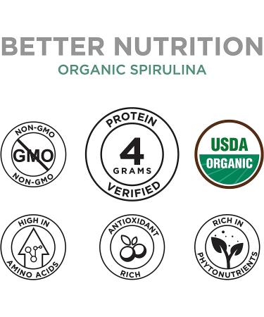 Organic Spirulina Powder 1kg/2.2lb - USDA Certified - 285 Servings of 3.5g - Over 70% Protein - Vegan Superfood - Buy Online on GoSupps.com