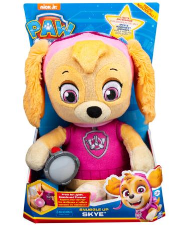 PAW Patrol Snuggle Up Skye Plush with Torch and Sounds for Kids Aged 3 Years and Over Grey