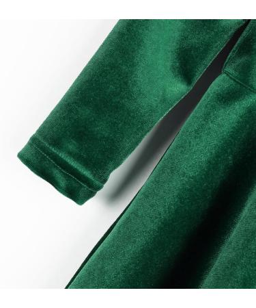 Miipat Baby Girls Velvet Dress - Toddler Girl Long Sleeve Elegant Princess Dress, 6-7 Years, Green - Buy Online on GoSupps.com