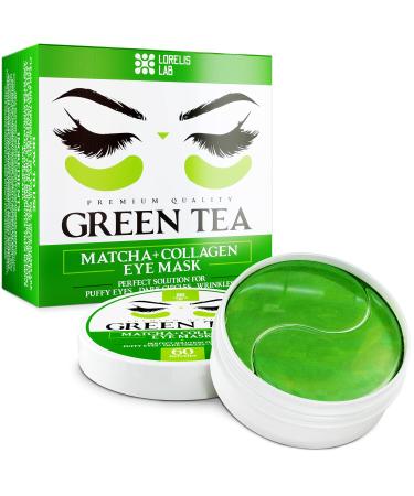 Green Tea Matcha Under-Eye Patches with Collagen and Hyaluronic Acid - Hydrating Under-Eye Mask for Dark Circles and Puffiness - Anti-Aging and Anti-Wrinkle Effect (Green Tea)