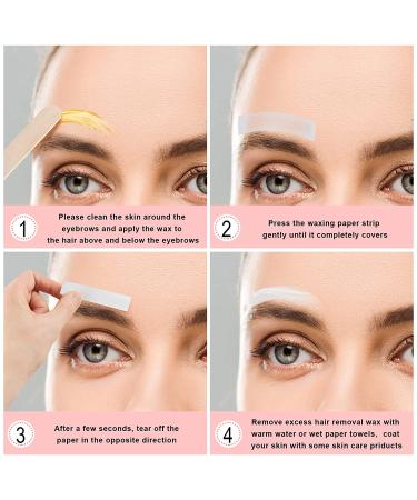 Wax Strips Hair Removal Pads for Women Men, 200 Pieces Eyebrows Facial Body Lip Epilating Waxing Strips 0.4x2.4 Inches White - Buy Online on GoSupps.com