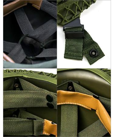 QWORK M1 Green Helmet Replica with Net Cover - WWII US Army Outdoor Field Steel Helmet - Buy Online on GoSupps.com