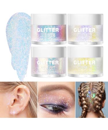 LANGMANNI 2Pcs Holographic Body Glitter Gel Set - Color Changing Glitter for Body, Face, Hair, and Lips - Vegan & Cruelty Free - 1.35 oz/pcs - Golden Ocean & Sparkling Pink - Buy Online on GoSupps.com