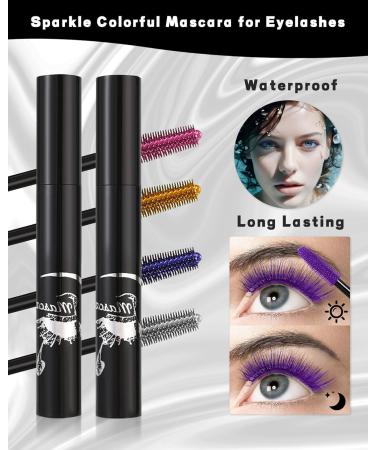 Gold Glitter Mascara Sparkle Colorful Waterproof Mascara for Eyelashes Liquid Lash Extensions Mascara Long Lasting Lengthening Curling Eye Lashes Halloween Christmas Gift Eye Makeup for Women-05 05# Gold - Buy Online on GoSupps.com