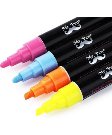 Mr. Pen Chalk Markers 6 Pack Dual Tip Assorted Colors - Liquid Chalk Markers for Blackboard, Chalkboard, Windows - Includes 8 Labels - Chalk Pen Set - Buy Online on GoSupps.com