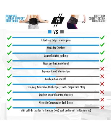 Lumbar Support Back Brace for Men and Women | Regular Size 28-50 | Adjustable Compression for Pain Relief - Buy Online on GoSupps.com