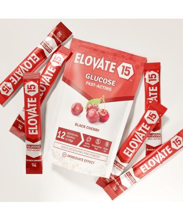 Elovate 15 Slimpaks Fast Acting Glucose Powder - Dextrose Packets FSA/HSA Eligible Black Cherry Flavor - Ideal Alternative to Gels & Tablets - Buy Online on GoSupps.com