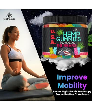 Buy Hemp Gummies Bears for Sleep & Relaxation | Natural Hemp Oil Edibles - 90 Bears Made in USA - Buy Online on GoSupps.com