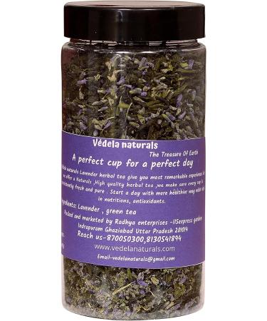 V DELA Naturals -Lavender Green Tea Whole Leaf with lemongrass | Decaf Tea for Distress Mind | 100 Gram - 150 Cups | (100grm) - Buy Online on GoSupps.com